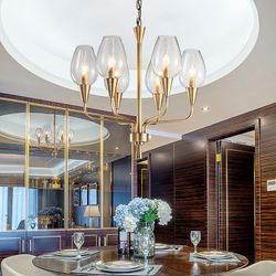 Подвесная Дизайнерская Люстра Viola 6 Прозрачный By Imperiumloft