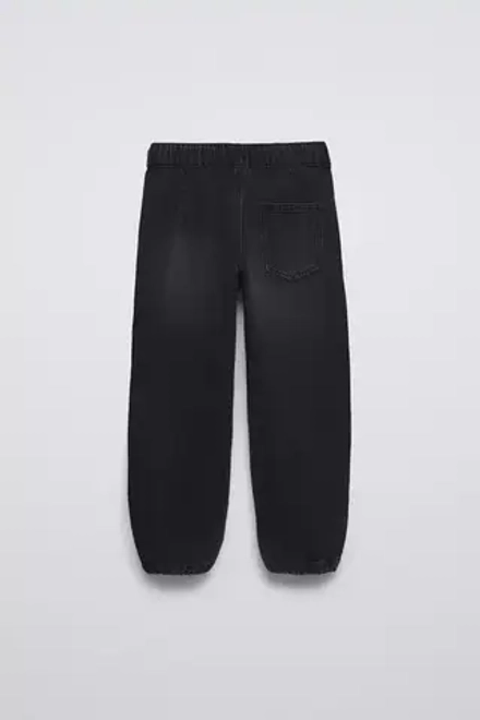 ZARA ДЖИНСЫ-ДЖОГГЕРЫ СО ШНУРКАМИ, ЧЕРНЫЙ