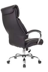 Кресло руководителя Бюрократ T-9904NSL черный эко.кожа крестов. металл хром