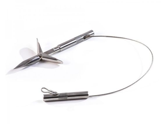 Наконечник Sargan Сом трехгранный ударник с гильзой на тросе и двумя лепестками 35 мм L 145