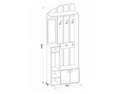 Ивушка 25 Прихожая Бодега Темный / Светлый