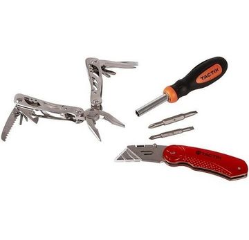 Набор инструмента из 3-х предметов (мультитул, складной нож, отвертка и 6 в 1) Tactix 900111