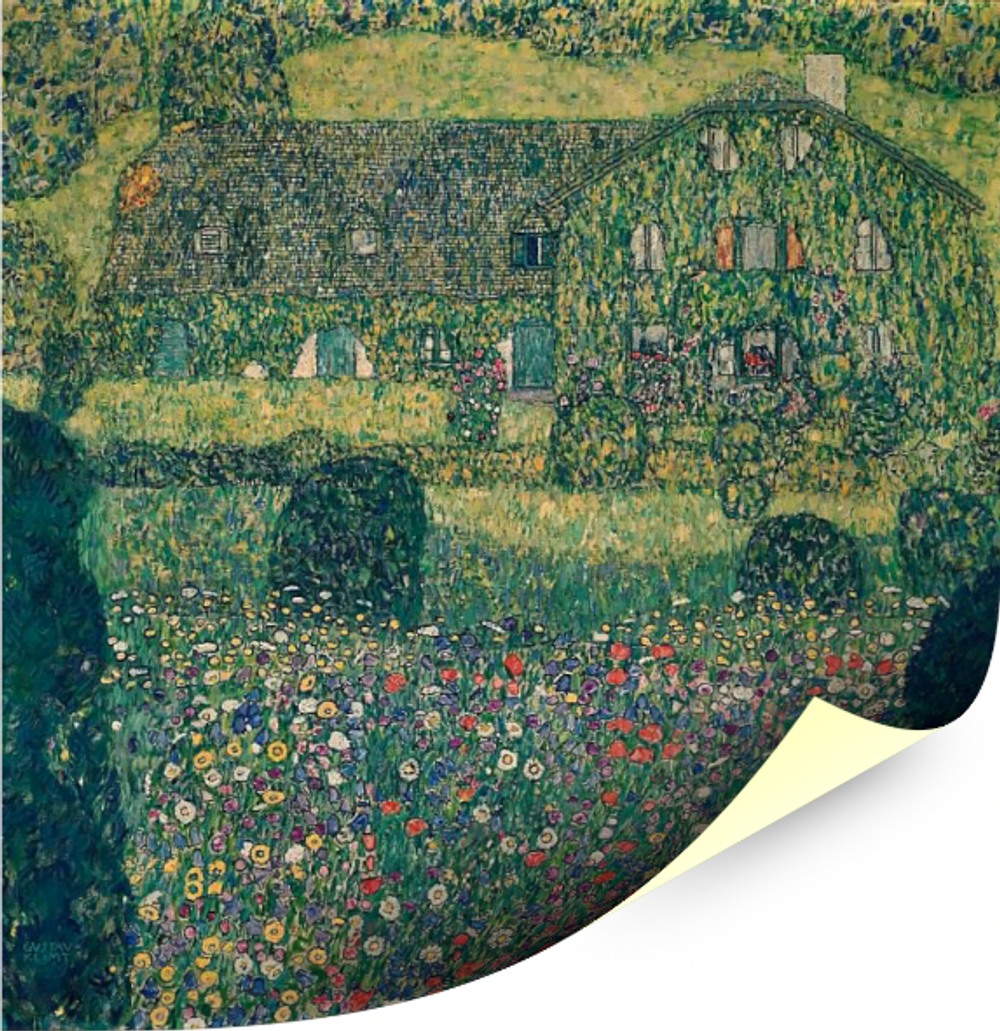 Картина для интерьера Деревенский дом в Аттерзе, художник Климт, Густав, печать на холсте Настене.рф