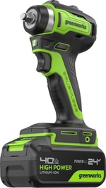 Гайковерт аккумуляторный GREENWORKS G24IW200 ударный, 24V, АКБ 4Ач и ЗУ 3803607CUB