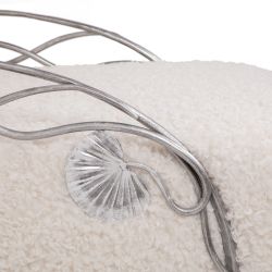 Кресло Нимфея Молоко Античное серебро