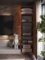 Шкаф Распашной Коричневый 61х220x52,5 SOHO полки и ручка