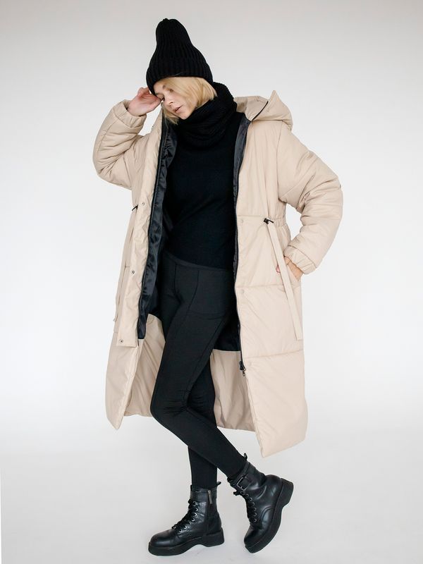 Пуховик зимний женский бежевый - фото 12