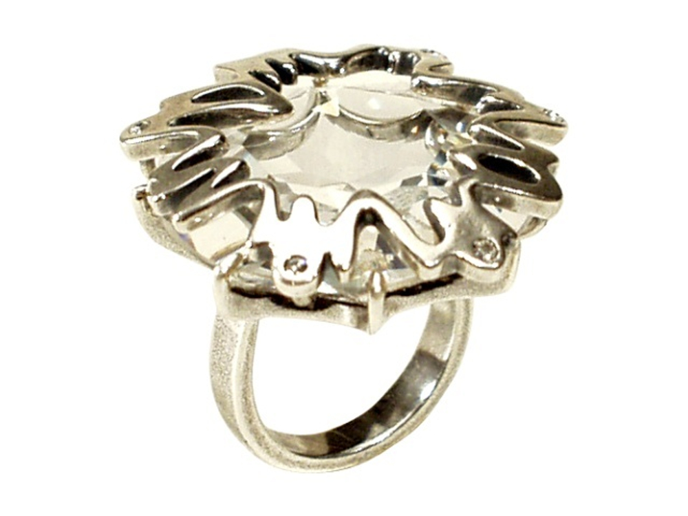 "Астероид" кольцо в серебряном покрытии из коллекции "Дизайн" от Jenavi