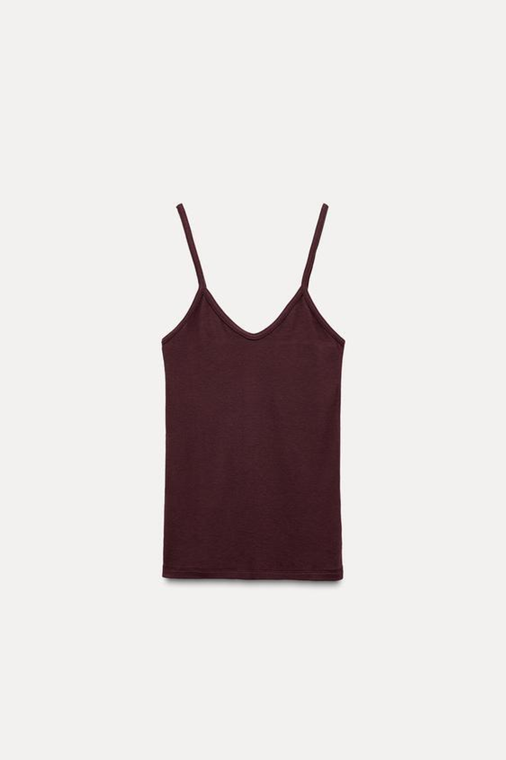 ZARA ТОП НА БРЕТЕЛЯХ, ЦВЕТ БУРГУНДСКОГО ВИНА