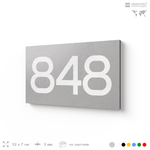 Номер на дверь 848, табличка на дверь для офиса, квартиры, кабинета, аудитории, склада, серая 120х70 мм, Айдентика Технолоджи