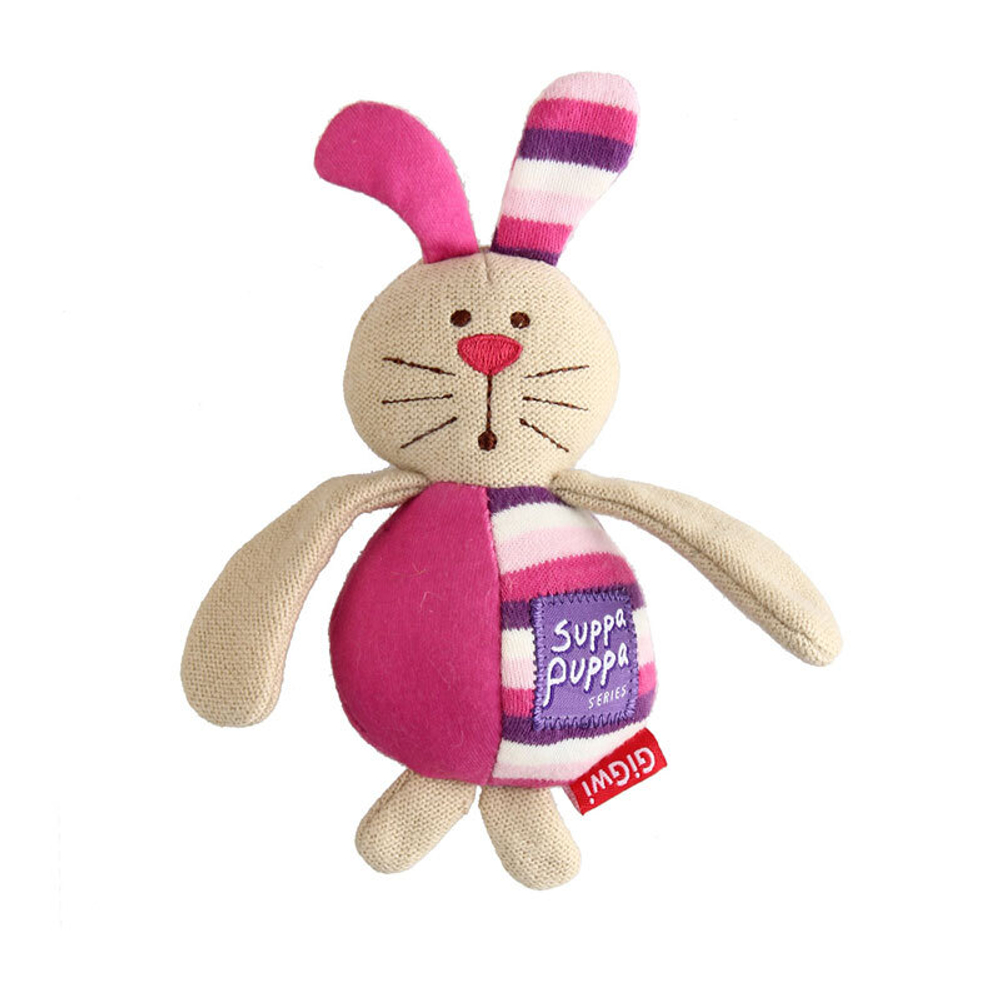 GiGwi 85023 SUPPA PUPPA Игрушка для маленьких собак Зайка с пищалкой 17см