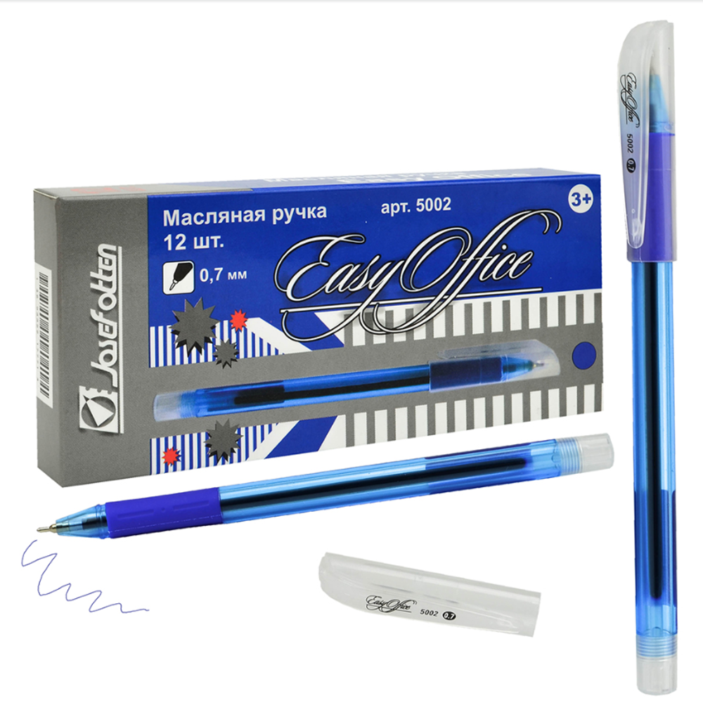 Ручка масляная 0,7мм. "Вектор" синяя, рез.грип (EasyOffice)