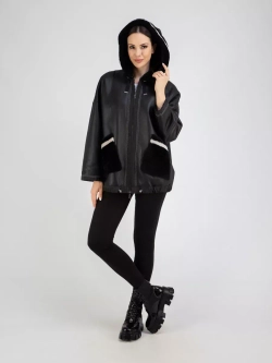 Дубленка натуральная с капюшоном двухсторонняя