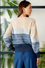22690 Джемпер женский (бежево-синий градиент)