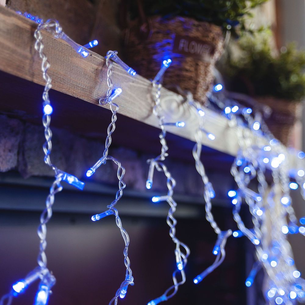 ULD-B3010-200-DTA BLUE IP20 Бахрома светодиодная с контроллером. 200 светодиодов. 3 м. синий. IP20. провод прозрачный