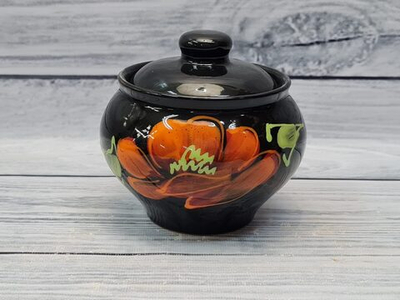 Горшок Русский 0,85л. МАК черный