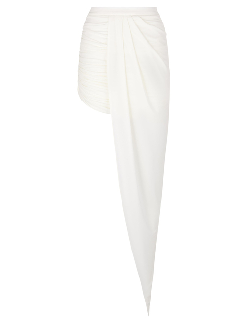 Юбка мини со шлейфом, белый