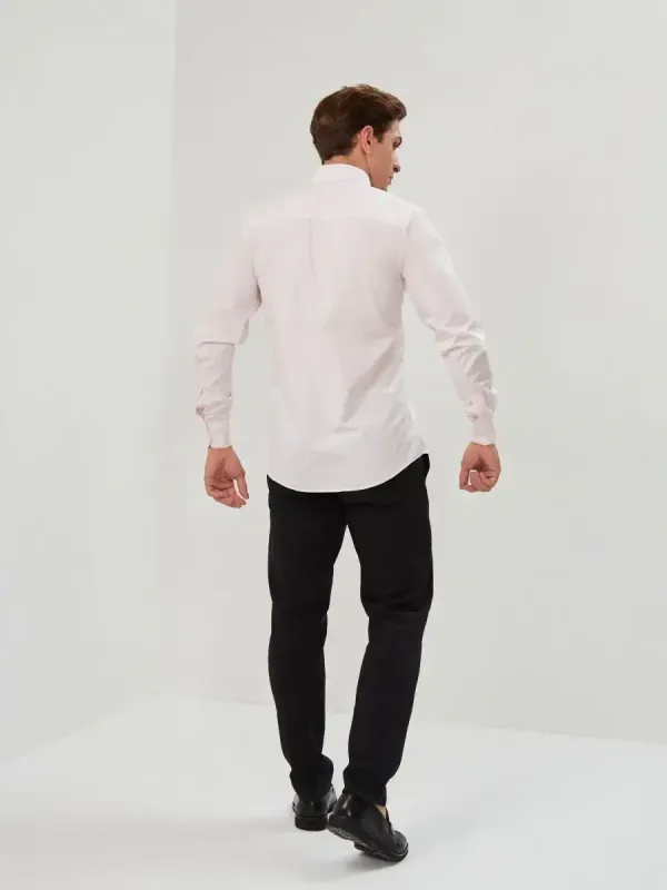 Рубашка приталенная SLIM FIT с длинным рукавом, бледно-розовая