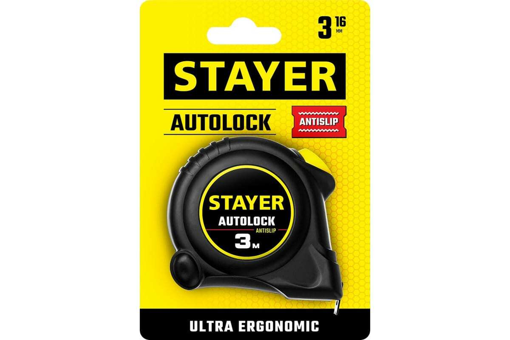 Рулетка Stayer AutoLock 3м / 16мм с автостопом 2-34126-03-16_z02