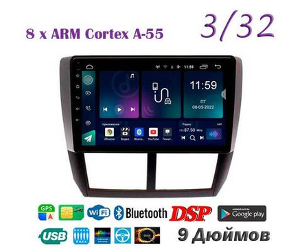 Topway TS18 3+32GB 8 ядер для Subaru Forester, Impreza 2008-2012