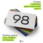 Табличка с номером 98 на дверь квартиры, для офиса, кабинета, аудитории, склада, белая 120х70 мм, Айдентика Технолоджи
