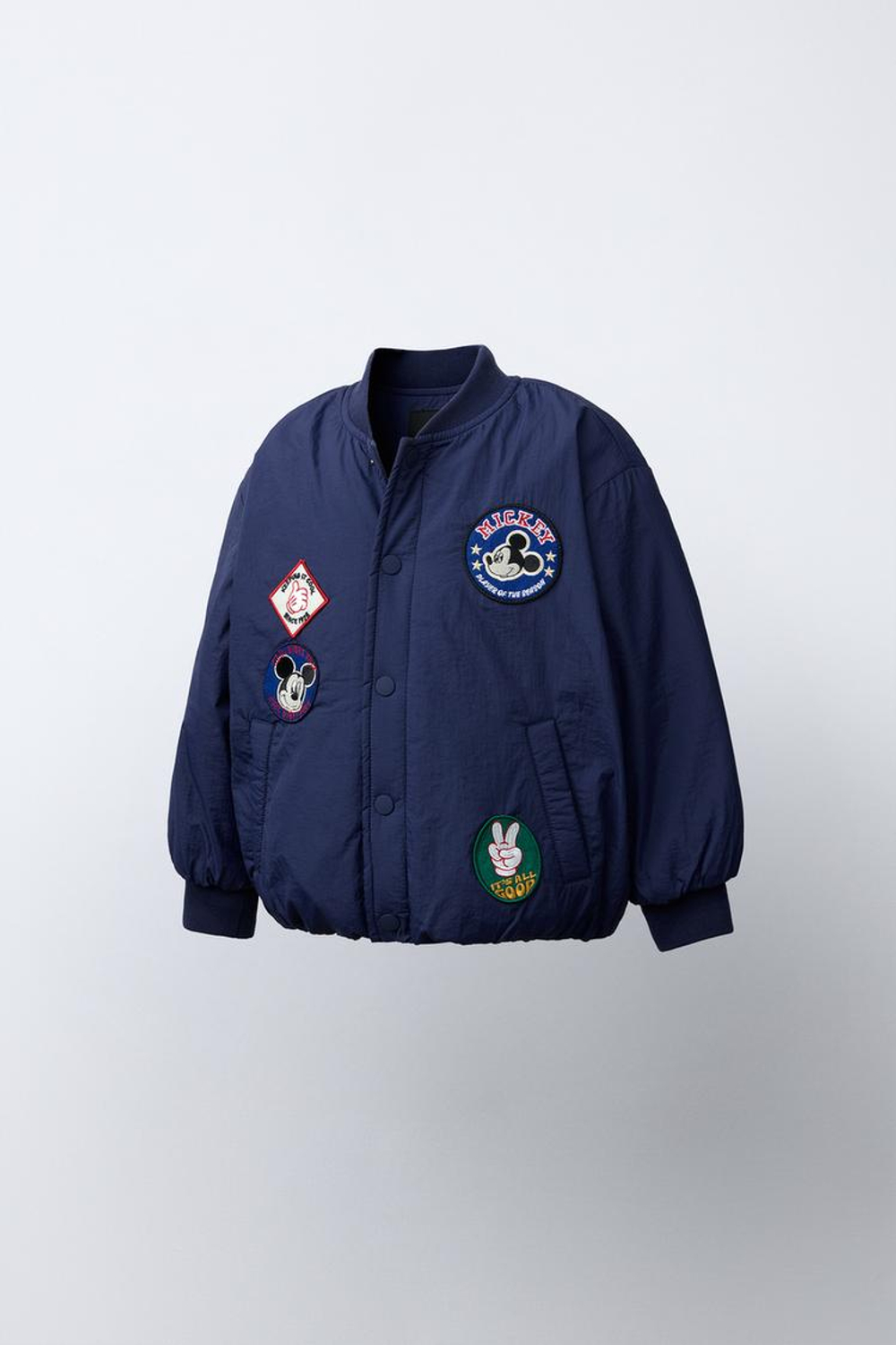 ZARA БОМБЕР С НАШИВКАМИ MICKEY MOUSE © DISNEY, СИНИЙ