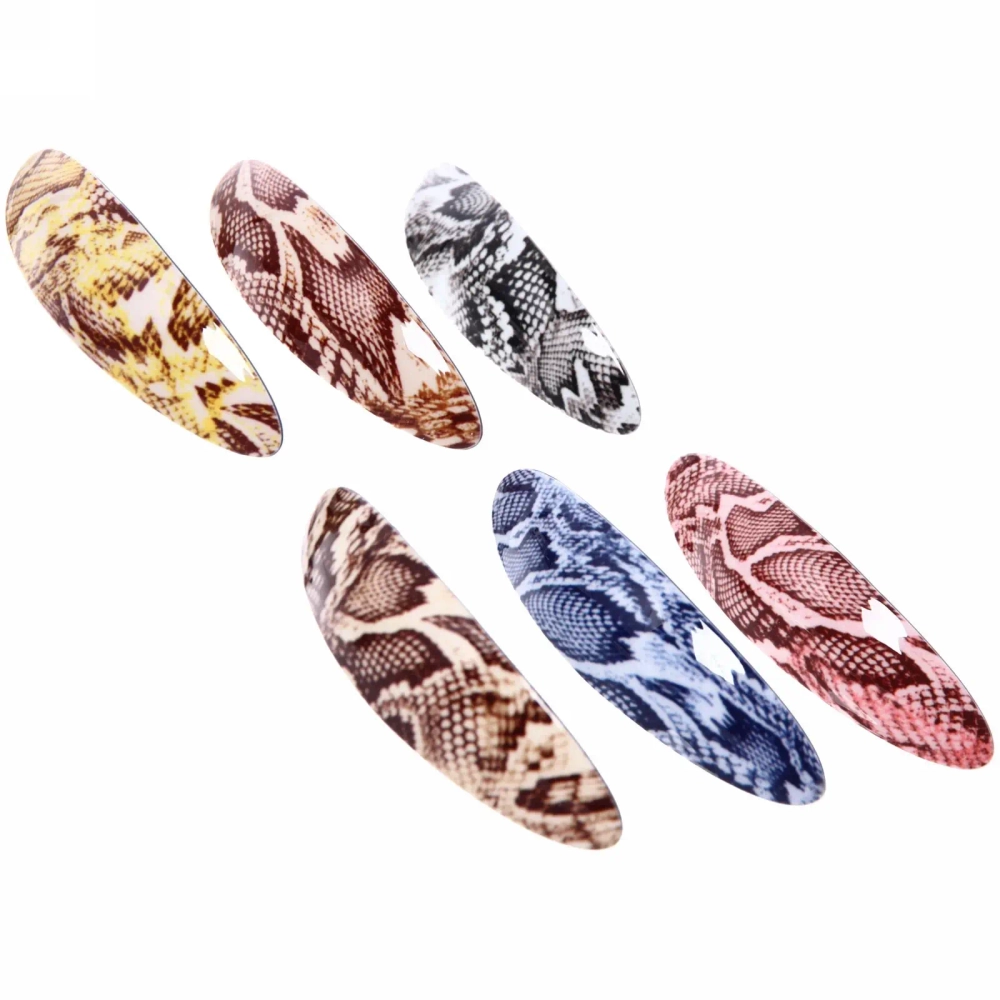 Заколка автомат «Коллекция Монталь-Питон», овал, микс 6 цветов, 10*2,5см (Кокетка)