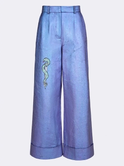 Брюки из денима с вышивкой OLA OLA