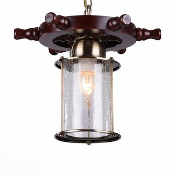 Светильник подвесной 1*E27 SL150.303.01 бронза/коричневый/прозрачный с эфектом трещин Volantino ST-Luce