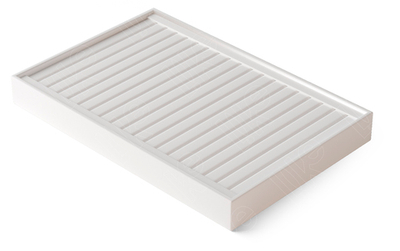 Дисплей 1 серии/приподнятое дно с прорезями для бирок/для серег/вертикальные валики