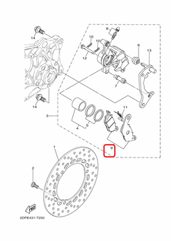 5YP-F5805-00, 3C1-F5805-10-00. 5YP-W0045-00. BRAKE PAD KIT. GPD150-A NMAX (NM-X) (N-MAX). Rear brake pads set Yamaha NMAX