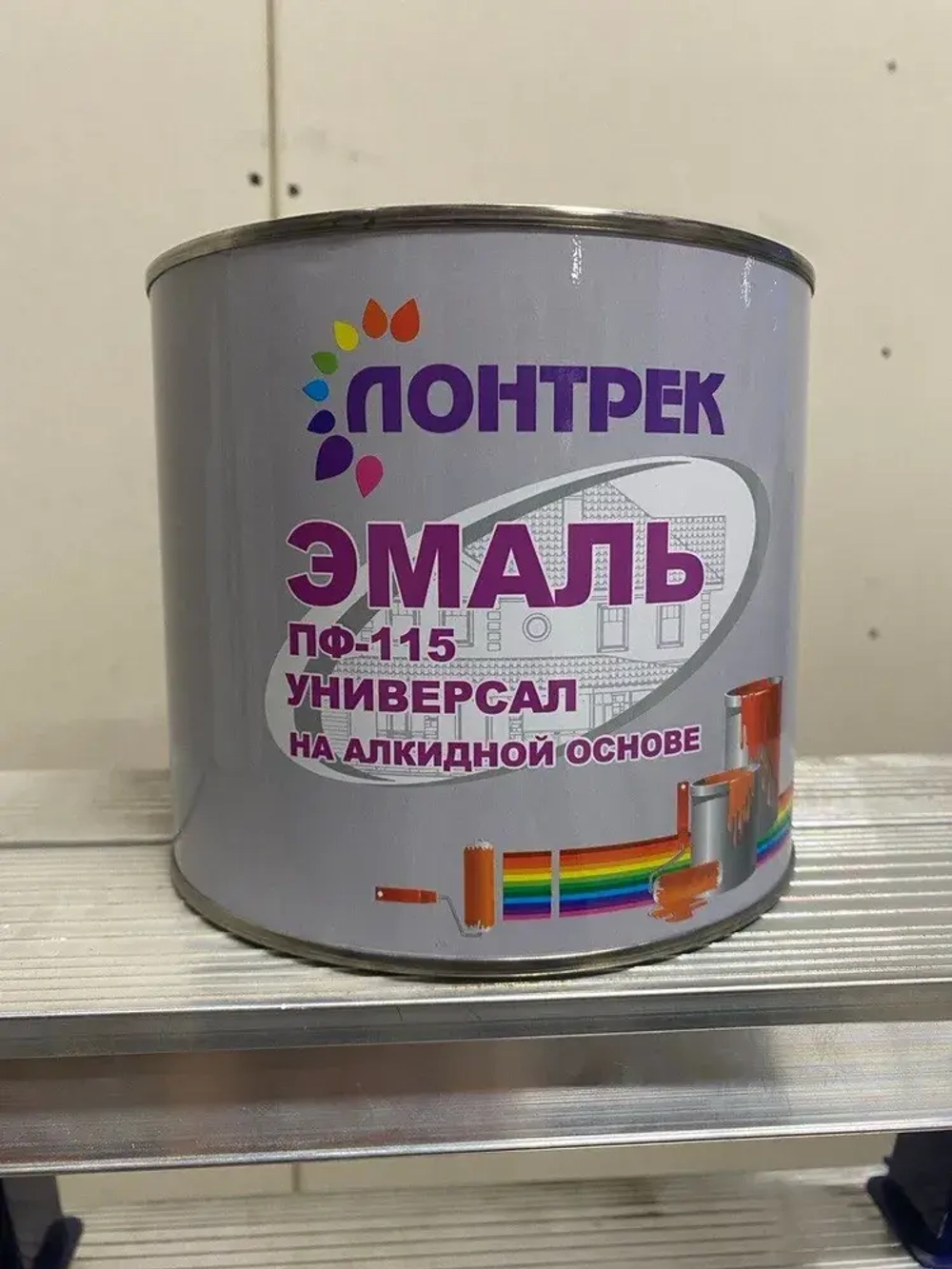 Эмаль ПФ-115 по металлу дереву красная 2.4 кг