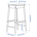 Стол и 4 барных стула - IKEA RÖNNINGE/RОNNINGE /ИКЕА РЁННИНГЕ, 75х75х105 см, береза