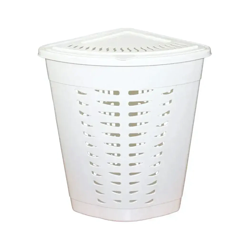 Корзина для белья (угловая) 45л (белый)