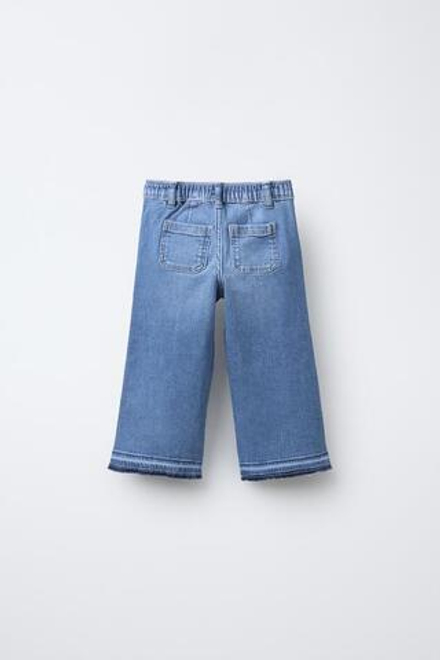 ZARA ДЖИНСЫ-КЮЛОТЫ COMFORT, ВЫЦВЕТШИЙ СИНИЙ