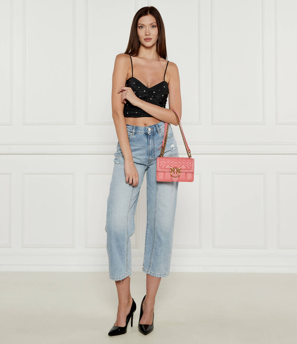 Кожаная сумка через плечо Quilted Love Birds Pinko - розовый(100074 A1XH)