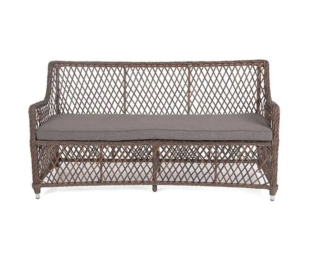 "Латте" диван двухместный из искусственного ротанга, цвет коричневый