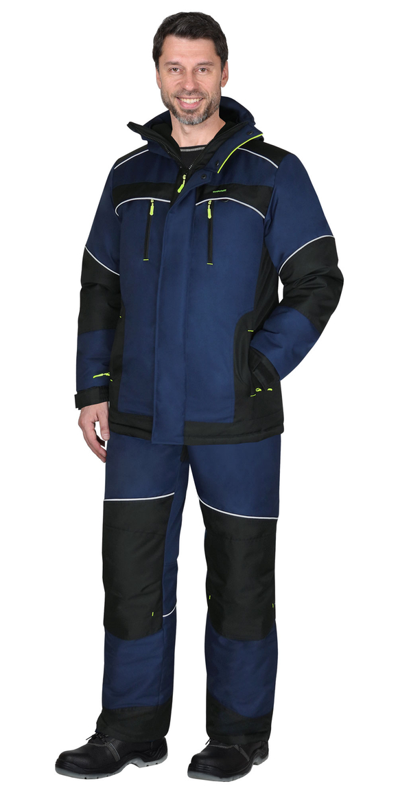 Куртка СИРИУС-АРКТИКА зимняя, тёмно-синяя с черным