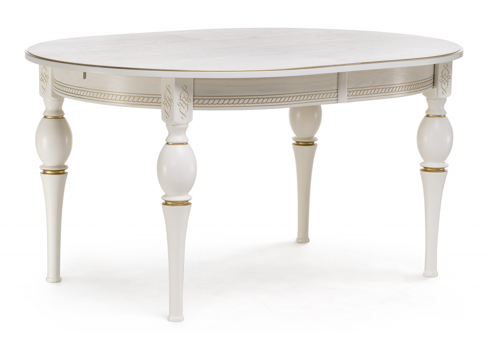Стол деревянный Woodville Авилла молочный, золото