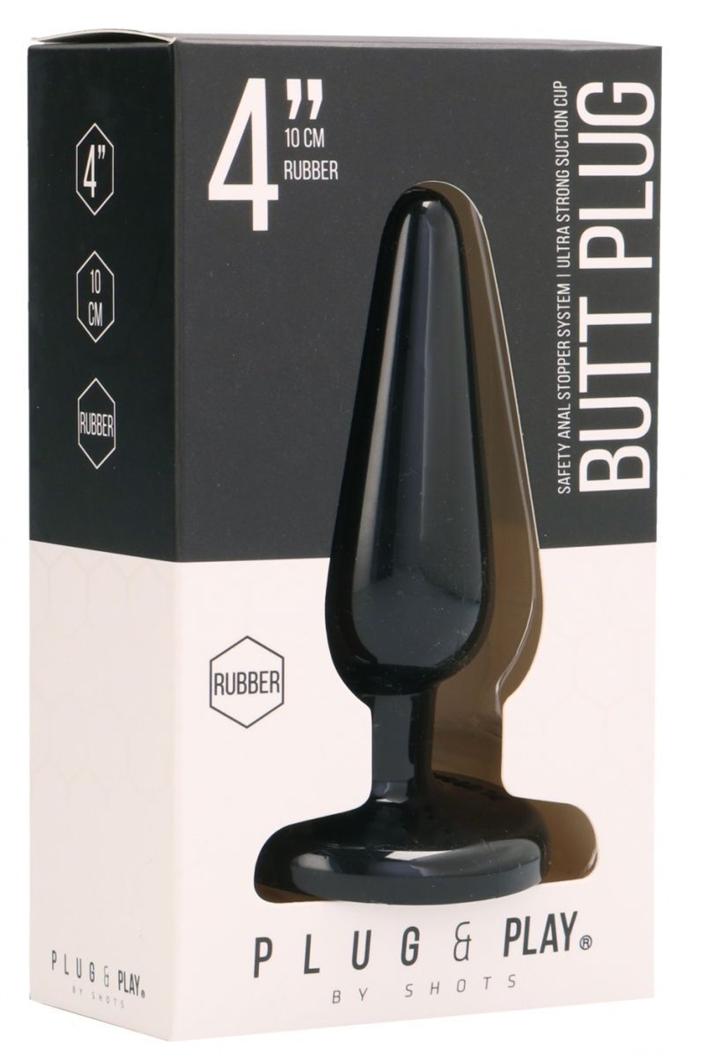 Черная коническая анальная пробка Basic 4 Inch - 10 см. (Цвет: черный)