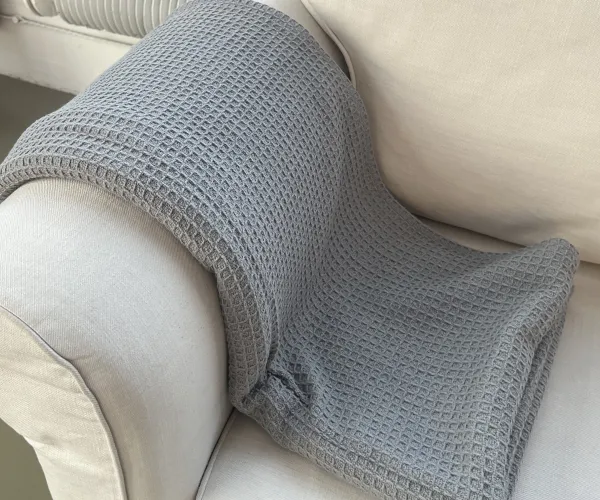 Плед вафельный серый