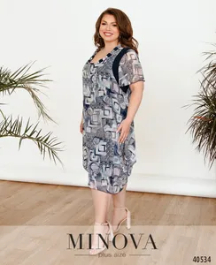 Платье 441Б-серый Minova