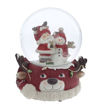 GAEM Фигурка декоративная "Дед Мороз" в стекл шаре (ключ,муз), L11 W10 H14 см