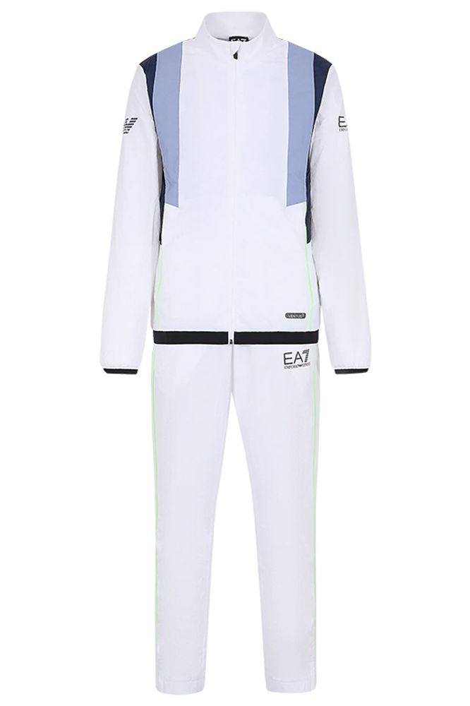Мужской теннисный костюм EA7 Man Woven Tracksuit - white
