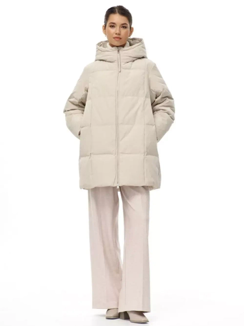 Пуховик с капюшоном зимний, белая, SilverFox