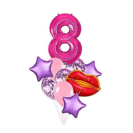 Композиция из шаров с цифрой 8