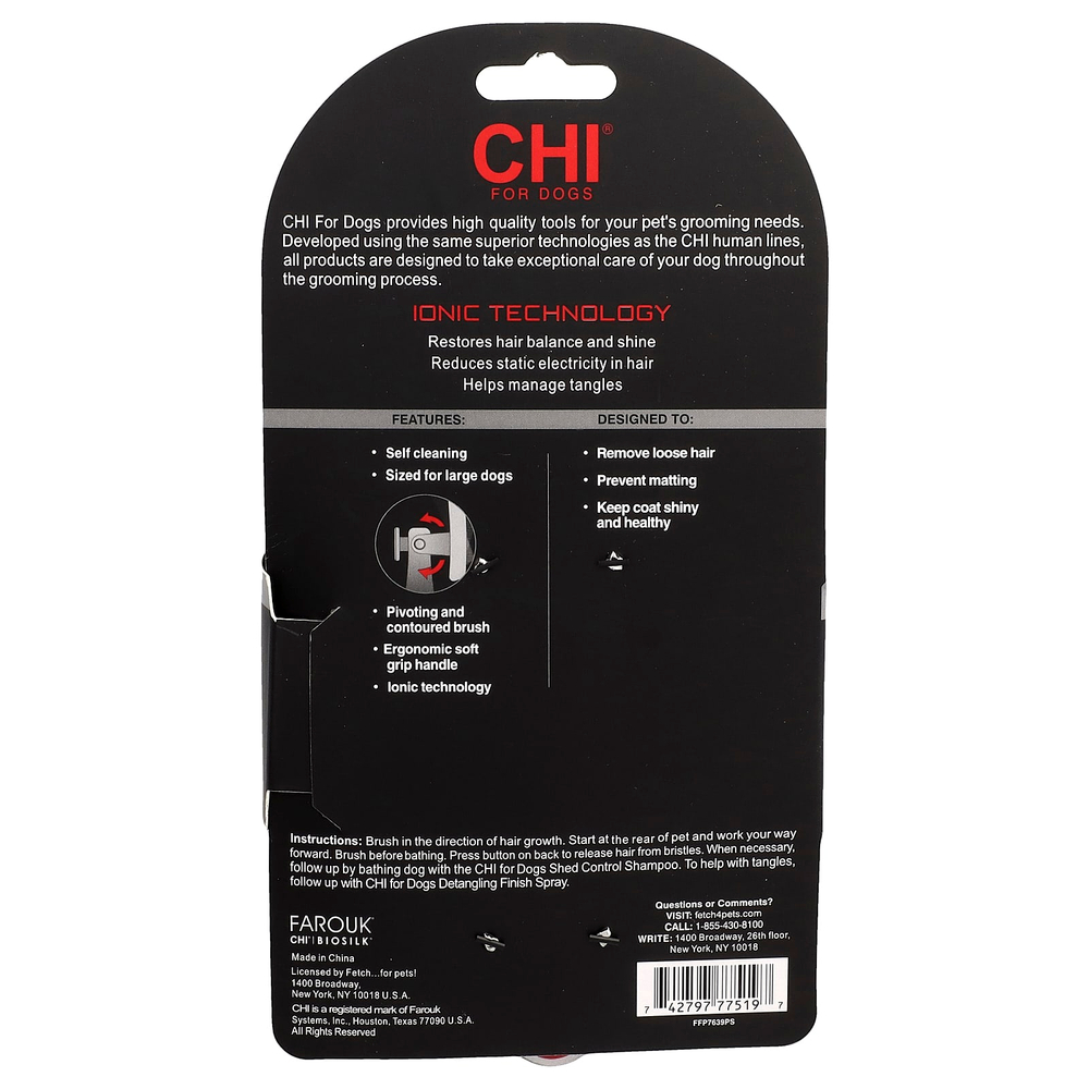 CHI for Dogs, самоочищающаяся щетка для собак, для собак, большая, 1 шт.
