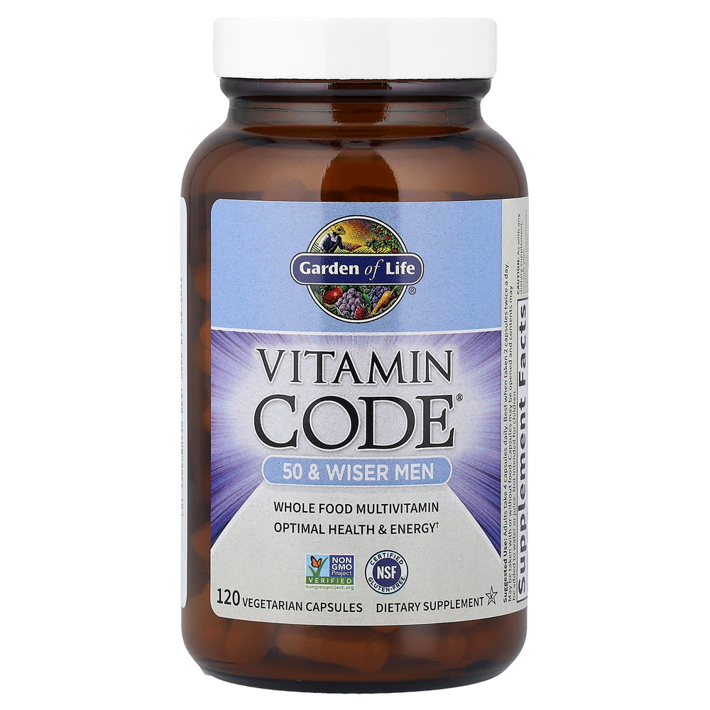 Garden of Life, Vitamin Code®, мультивитамины из цельных продуктов для мужчин от 50 лет, 120 вегетарианских капсул