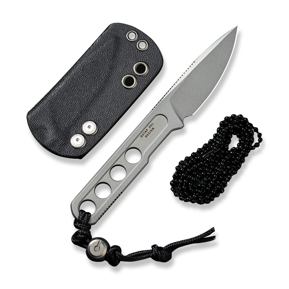 Нож CIVIVI Fixed Blade Circulus сталь 10Cr15CoMoV, рукоять из нержавеющей стали с каменной отделкой серая