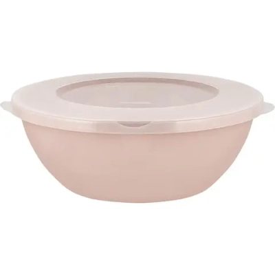 Миска пластиковая 5л с крышкой «HELSINKI» персиковая карамель